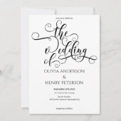 Elegant Romantic Calligraphy Script Wedding Kaart (Voorkant)