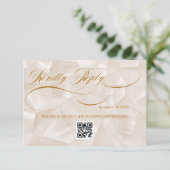 Elegant Romantic Calligraphy Wedding RSVP Kaartje (Staand voorkant)