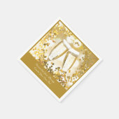 Elegant & Romantic Champagne Glasses personalisere Servet (Hoek)