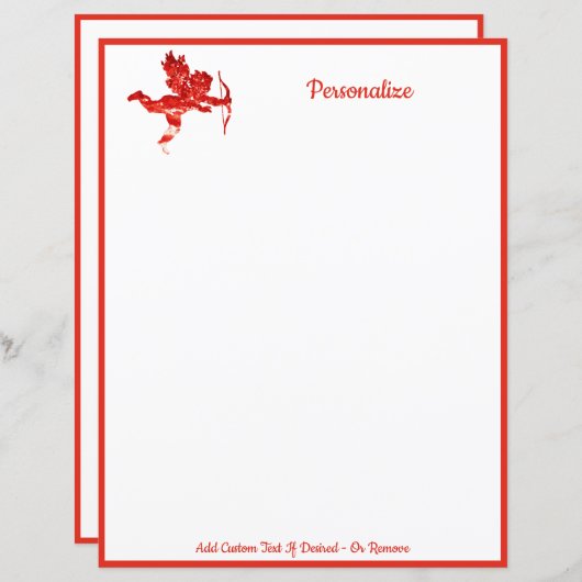 Elegant Romantic Cherub Cupid Valentijn Red (Voorkant / Achterkant)