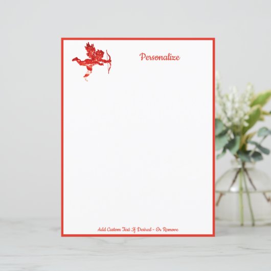 Elegant Romantic Cherub Cupid Valentijn Red (Staand voorkant)