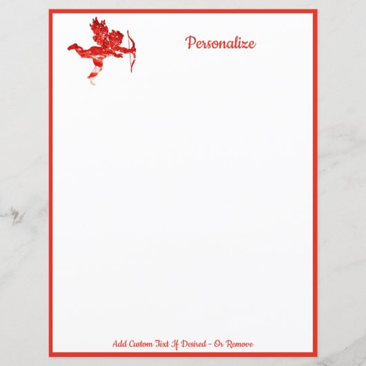 Elegant Romantic Cherub Cupid Valentijn Red (Voorkant)