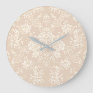 Elegant Romantic Chic Floral Damask-Cream Grote Klok