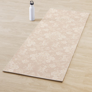 Elegant Romantic Chic Floral Damask-Cream Yogamat