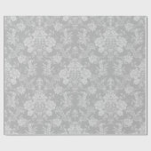 Elegant Romantic Chic Floral Damask-Grey Cadeaupapier (Vlak)