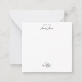 Elegant Romantic Chic Floral Damask-Grey Notitiekaartje (Voorkant)