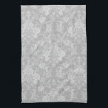 Elegant Romantic Chic Floral Damask-Grey Theedoek<br><div class="desc">Elegant  geïnspireerd bloemdemasontwerp met chic monochrome licht-op-donkerpastelgrijze bloemen,  bladrolls en kronkelingen van delicate gelaatsribberen. Dit patroon is naadloos en kan omhoog of omlaag worden geschraapt.</div>