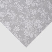 Elegant Romantic Chic Floral Damask-Grey Tissuepapier (Detail)