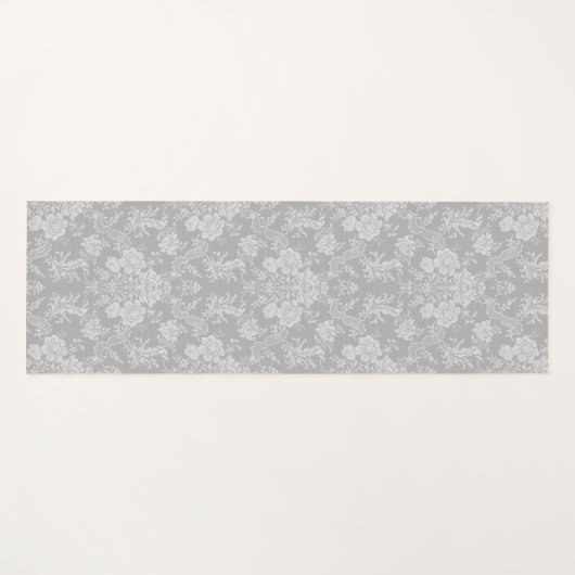 Elegant Romantic Chic Floral Damask-Grey Yogamat (Voorkant (horizontaal))