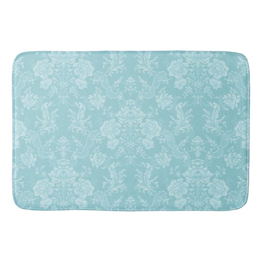 Elegant Romantic Chic Floral Damask-Mint Badmat (Voorkant)