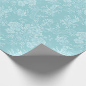 Elegant Romantic Chic Floral Damask-Mint Cadeaupapier (Hoek)