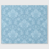 Elegant Romantic Chic Floral Damask-Pastel Blue Cadeaupapier (Vlak)