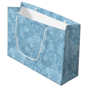 Elegant Romantic Chic Floral Damask-Pastel Blue Groot Cadeauzakje