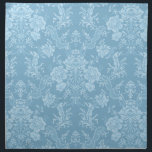 Elegant Romantic Chic Floral Damask-Pastel Blue Katoenen Servet<br><div class="desc">Elegant  geïnspireerd bloemdemasontwerp met chic monochrome licht-op-donkerpastelblauwe bloemen,  bladrolls en kronkelige ribben. Dit patroon is naadloos en kan omhoog of omlaag worden geschraapt.</div>