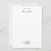 Elegant Romantic Chic Floral Damask-Pastel Blue Notitiekaartje (Voorkant)