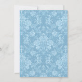 Elegant Romantic Chic Floral Damask-Pastel Blue Notitiekaartje (Achterkant)