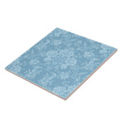 Elegant Romantic Chic Floral Damask-Pastel Blue Tegeltje (Zijkant)