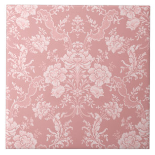 Elegant Romantic Chic Floral Damask-Pastel Pink Tegeltje