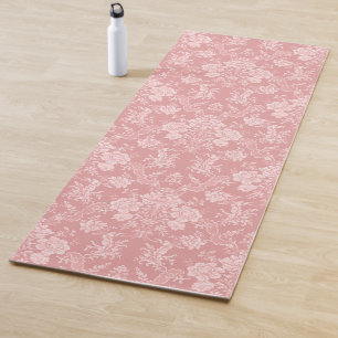 Elegant Romantic Chic Floral Damask-Pastel Pink Yogamat