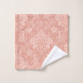Elegant Romantic Chic Floral Damask-Peach Bad Handdoek (Wasdoekje)