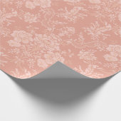 Elegant Romantic Chic Floral Damask-Peach Cadeaupapier (Hoek)