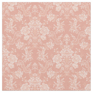 Elegant Romantic Chic Floral Damask-Peach Stof