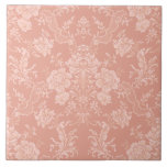 Elegant Romantic Chic Floral Damask-Peach Tegeltje<br><div class="desc">Elegant  geïnspireerd bloemdemasontwerp met chic monochrome licht-op-donkerpastelperzikbloemen,  bladrollen en kwikwieken van delicate gelaatsmunnen. Dit patroon is naadloos en kan omhoog of omlaag worden geschraapt.</div>