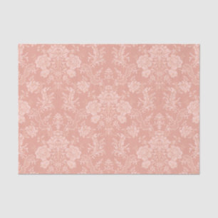 Elegant Romantic Chic Floral Damask-Peach Tissuepapier