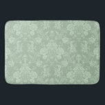 Elegant Romantic Chic Floral Damask-Sage Green Badmat<br><div class="desc">Elegant  geïnspireerd bloemdemasontwerp met chic monochrome licht-op-donkergrijze groene bloemen,  bladrolls en kronkelige ribberen. Dit patroon is naadloos en kan omhoog of omlaag worden geschraapt.</div>
