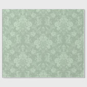 Elegant Romantic Chic Floral Damask-Sage Green Cadeaupapier (Vlak)