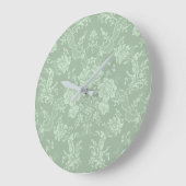 Elegant Romantic Chic Floral Damask-Sage Green Grote Klok (Hoek)