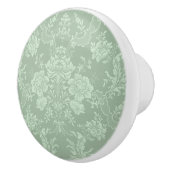 Elegant Romantic Chic Floral Damask-Sage Green Keramische Knop (Rechts)