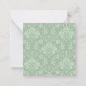 Elegant Romantic Chic Floral Damask-Sage Green Notitiekaartje (Achterkant)