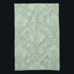 Elegant Romantic Chic Floral Damask-Sage Green Theedoek<br><div class="desc">Elegant  geïnspireerd bloemdemasontwerp met chic monochrome licht-op-donkergrijze groene bloemen,  bladrolls en kronkelige ribberen. Dit patroon is naadloos en kan omhoog of omlaag worden geschraapt.</div>