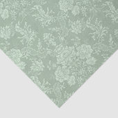 Elegant Romantic Chic Floral Damask-Sage Green Tissuepapier (Detail)