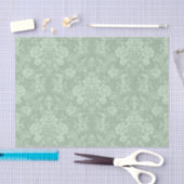 Elegant Romantic Chic Floral Damask-Sage Green Tissuepapier (Craft)