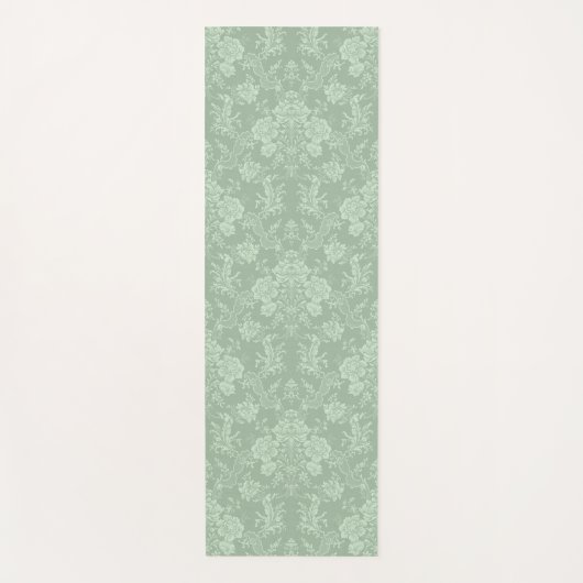 Elegant Romantic Chic Floral Damask-Sage Green Yogamat (Voorkant)