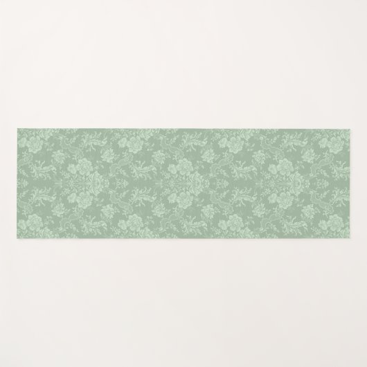 Elegant Romantic Chic Floral Damask-Sage Green Yogamat (Voorkant (horizontaal))