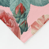 Elegant Romantic  Chic Rozen Floral Fleece Deken (Hoek)