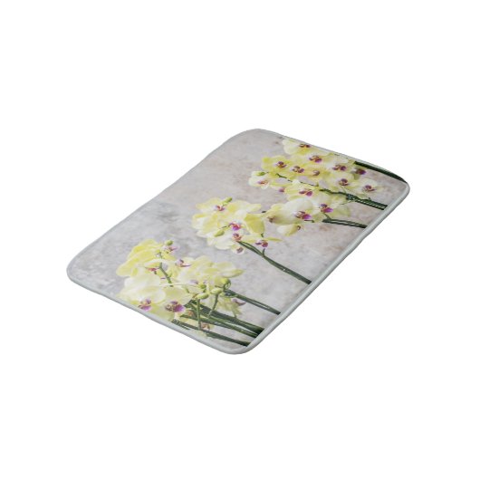 Elegant Romantic Cream & Lila Orchids Badmat (Gekanteld)