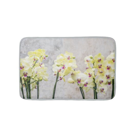 Elegant Romantic Cream & Lila Orchids Badmat (Voorkant)