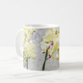 Elegant Romantic Cream & Lila Orchids Koffiemok (Voorkant links)