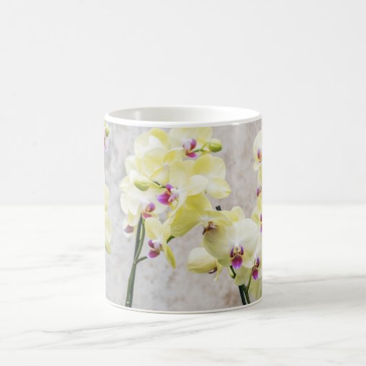 Elegant Romantic Cream & Lila Orchids Koffiemok (Center)