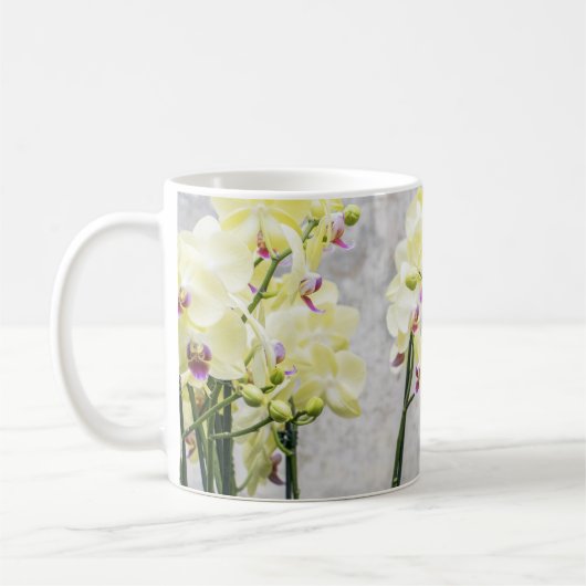 Elegant Romantic Cream & Lila Orchids Koffiemok (Links)