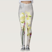 Elegant Romantic Cream & Lila Orchids Leggings (Voorkant)
