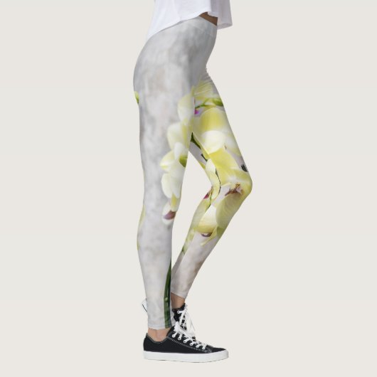 Elegant Romantic Cream & Lila Orchids Leggings (Rechts)