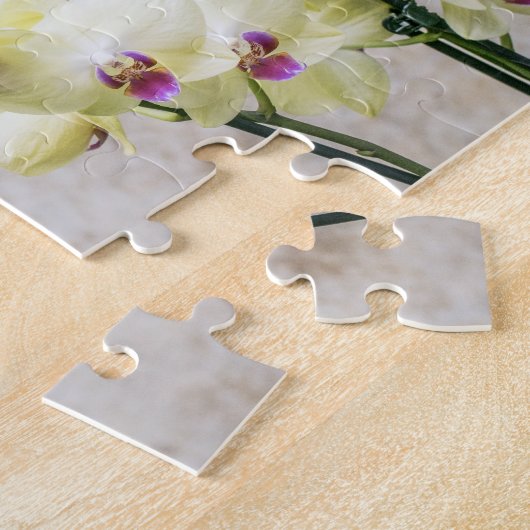 Elegant Romantic Cream & Lila Orchids Legpuzzel (Zijkant)