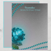 Elegant & Romantic Crystal Blue Roos Pearls Chic (Voorkant / Achterkant)