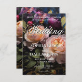 Elegant romantic dark moody floral Wedding Kaart (Voorkant / Achterkant)