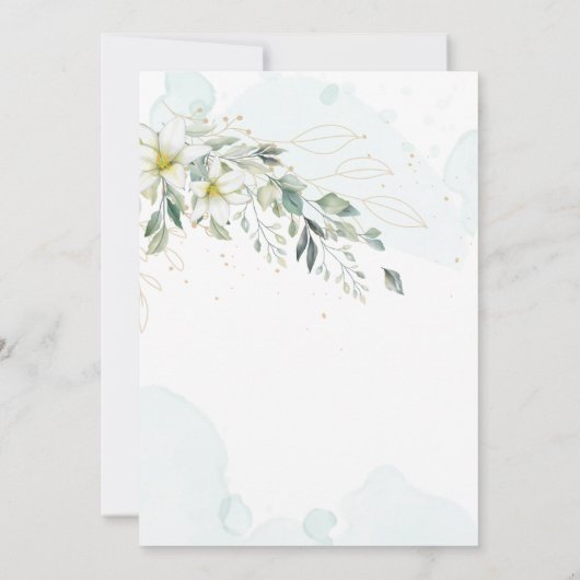 Elegant Romantic Eucalyptus Greenery - F001 Invita Kaart (Achterkant)